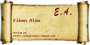 Eiben Alex névjegykártya